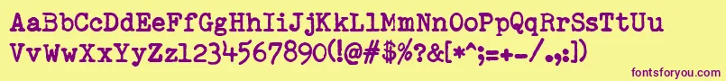 RemingtonedType Font – Purple Fonts on Yellow Background