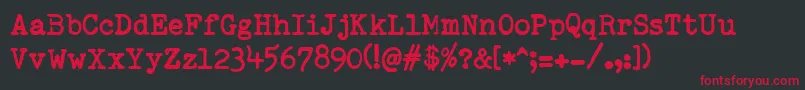 RemingtonedType Font – Red Fonts on Black Background