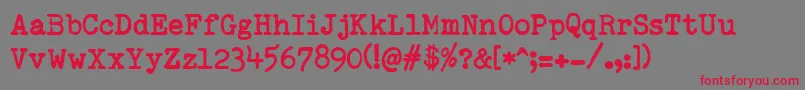 RemingtonedType Font – Red Fonts on Gray Background