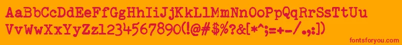 RemingtonedType Font – Red Fonts on Orange Background