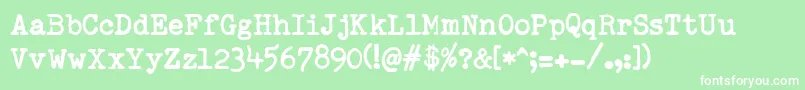 RemingtonedType Font – White Fonts on Green Background