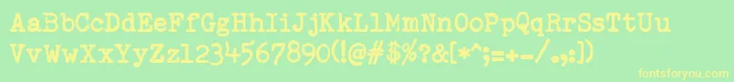 RemingtonedType Font – Yellow Fonts on Green Background