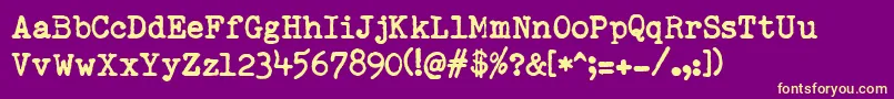 RemingtonedType Font – Yellow Fonts on Purple Background