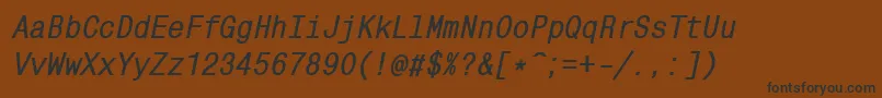 Шрифт MonocondensedcBoldItalic – чёрные шрифты на коричневом фоне