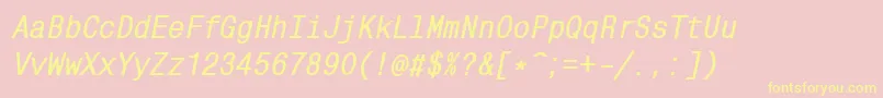MonocondensedcBoldItalic Font – Yellow Fonts on Pink Background