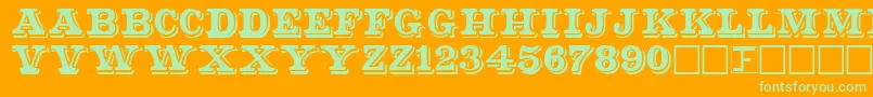 Shadser Font – Green Fonts on Orange Background