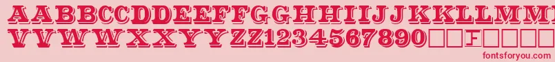 Shadser-Schriftart – Rote Schriften auf rosa Hintergrund