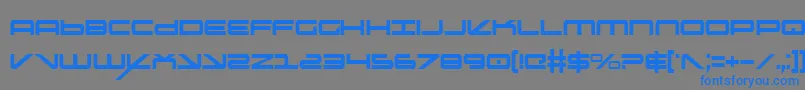 フォントOramacc – 灰色の背景に青い文字