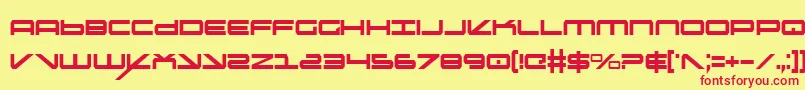 フォントOramacc – 赤い文字の黄色い背景