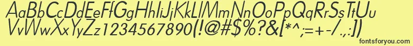 DreamspeakItalic Font – Black Fonts on Yellow Background