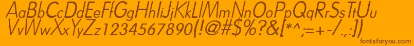 DreamspeakItalic-fontti – ruskeat fontit oranssilla taustalla