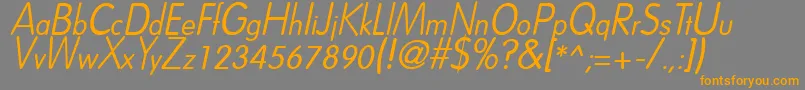 More about DreamspeakItalic Font DreamspeakItalic Font – Orange Fonts on Gray Background