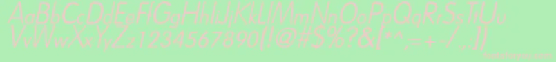 DreamspeakItalic Font – Pink Fonts on Green Background