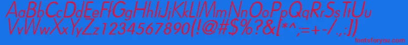 DreamspeakItalic Font – Red Fonts on Blue Background