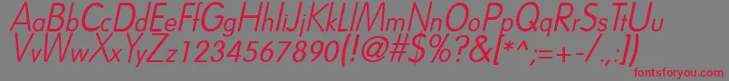 DreamspeakItalic Font – Red Fonts on Gray Background