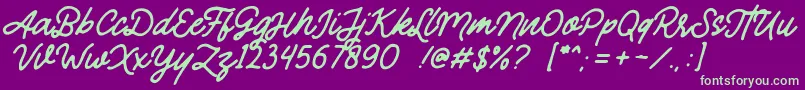 Mandatory Font – Green Fonts on Purple Background