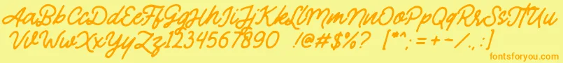 Mandatory Font – Orange Fonts on Yellow Background