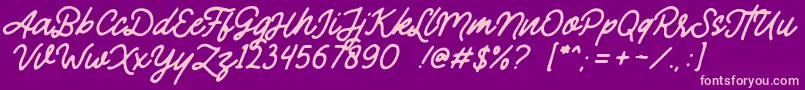 Mandatory Font – Pink Fonts on Purple Background