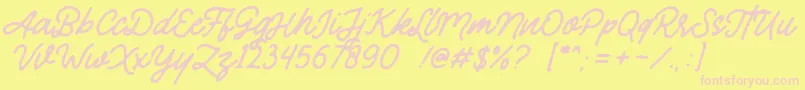 Mandatory Font – Pink Fonts on Yellow Background