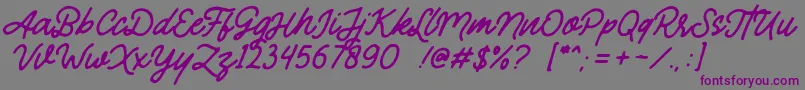 Mandatory Font – Purple Fonts on Gray Background