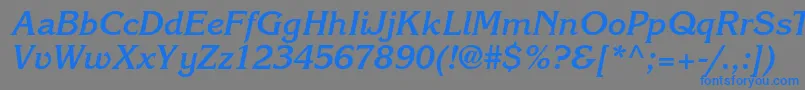 KorinnastdBoldkursiv Font – Blue Fonts on Gray Background