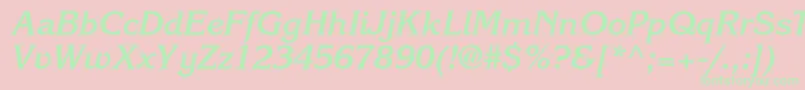 KorinnastdBoldkursiv Font – Green Fonts on Pink Background