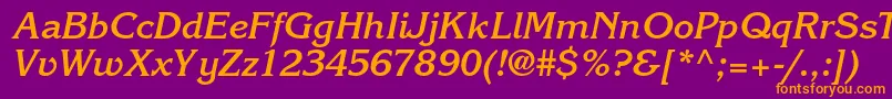 KorinnastdBoldkursiv Font – Orange Fonts on Purple Background