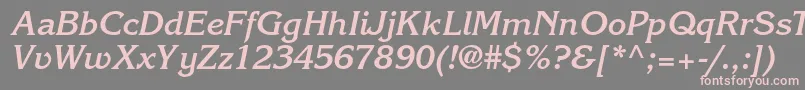 KorinnastdBoldkursiv Font – Pink Fonts on Gray Background