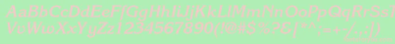 KorinnastdBoldkursiv-Schriftart – Rosa Schriften auf grünem Hintergrund