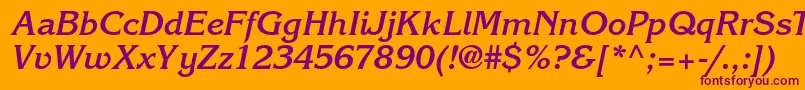 KorinnastdBoldkursiv Font – Purple Fonts on Orange Background