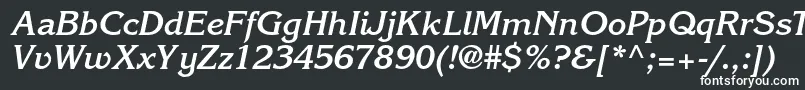 Шрифт KorinnastdBoldkursiv – белые шрифты на чёрном фоне