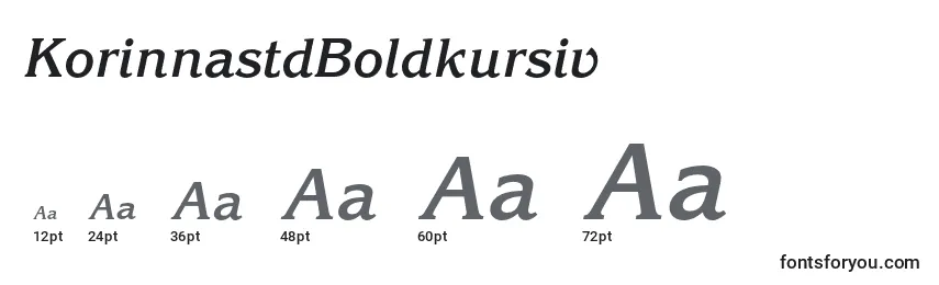 Размеры шрифта KorinnastdBoldkursiv