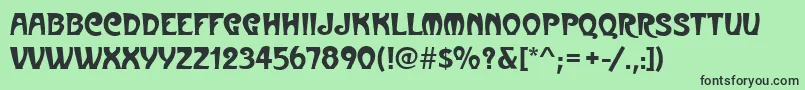 MedocRegular Font – Black Fonts on Green Background