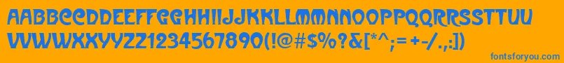 MedocRegular Font – Blue Fonts on Orange Background
