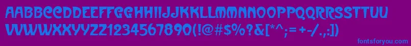MedocRegular Font – Blue Fonts on Purple Background