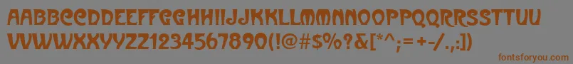 MedocRegular-Schriftart – Braune Schriften auf grauem Hintergrund
