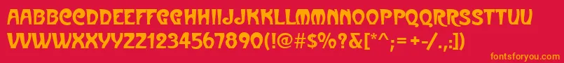 MedocRegular Font – Orange Fonts on Red Background