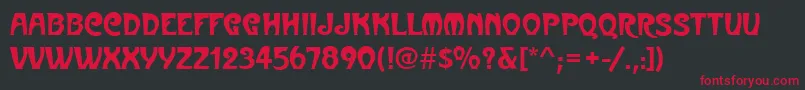 MedocRegular Font – Red Fonts on Black Background
