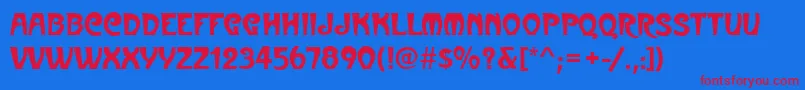 MedocRegular Font – Red Fonts on Blue Background