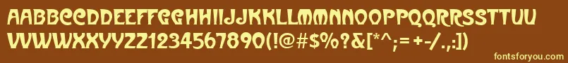 MedocRegular Font – Yellow Fonts on Brown Background