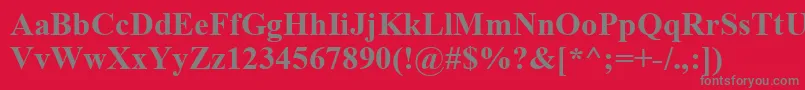 TimesNewRomanCeBold Font – Gray Fonts on Red Background