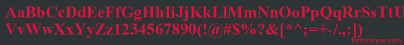 TimesNewRomanCeBold Font – Red Fonts on Black Background