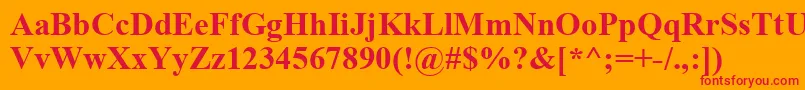 TimesNewRomanCeBold Font – Red Fonts on Orange Background