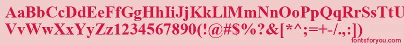 フォントTimesNewRomanCeBold – ピンクの背景に赤い文字