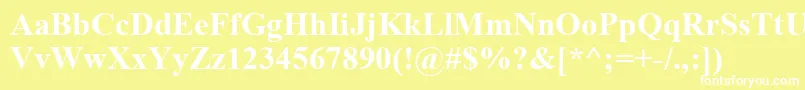 TimesNewRomanCeBold Font – White Fonts on Yellow Background