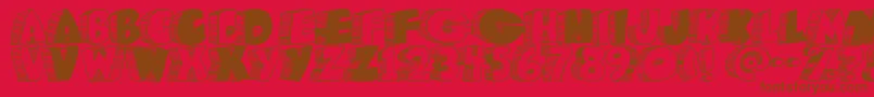 Caveman ffy Font – Brown Fonts on Red Background