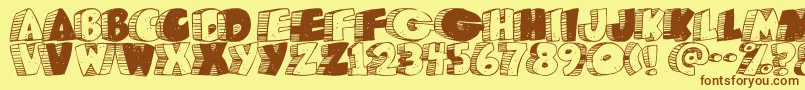 Police Caveman ffy – polices brunes sur fond jaune