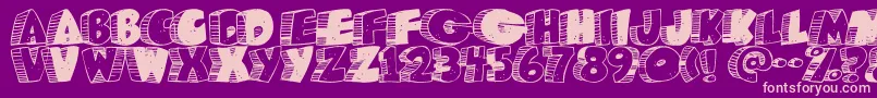 Caveman ffy Font – Pink Fonts on Purple Background