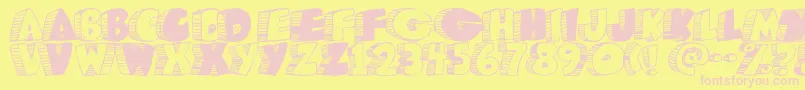 Caveman ffy Font – Pink Fonts on Yellow Background