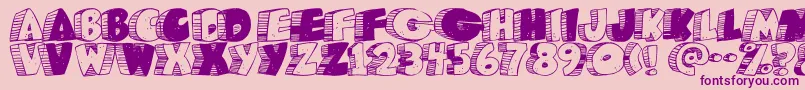 Caveman ffy Font – Purple Fonts on Pink Background